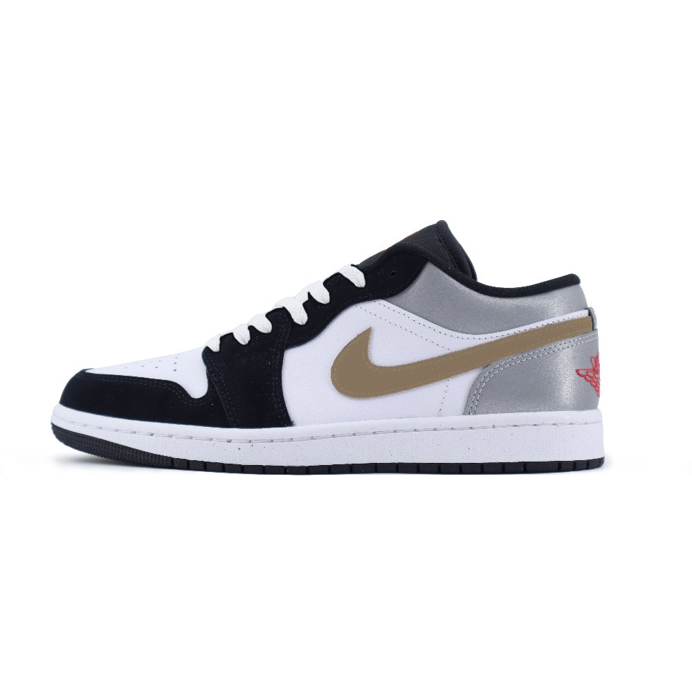 Jordan Air Jordan 1 Low Top Vintage Basketball Shoes Unisex Black Silver