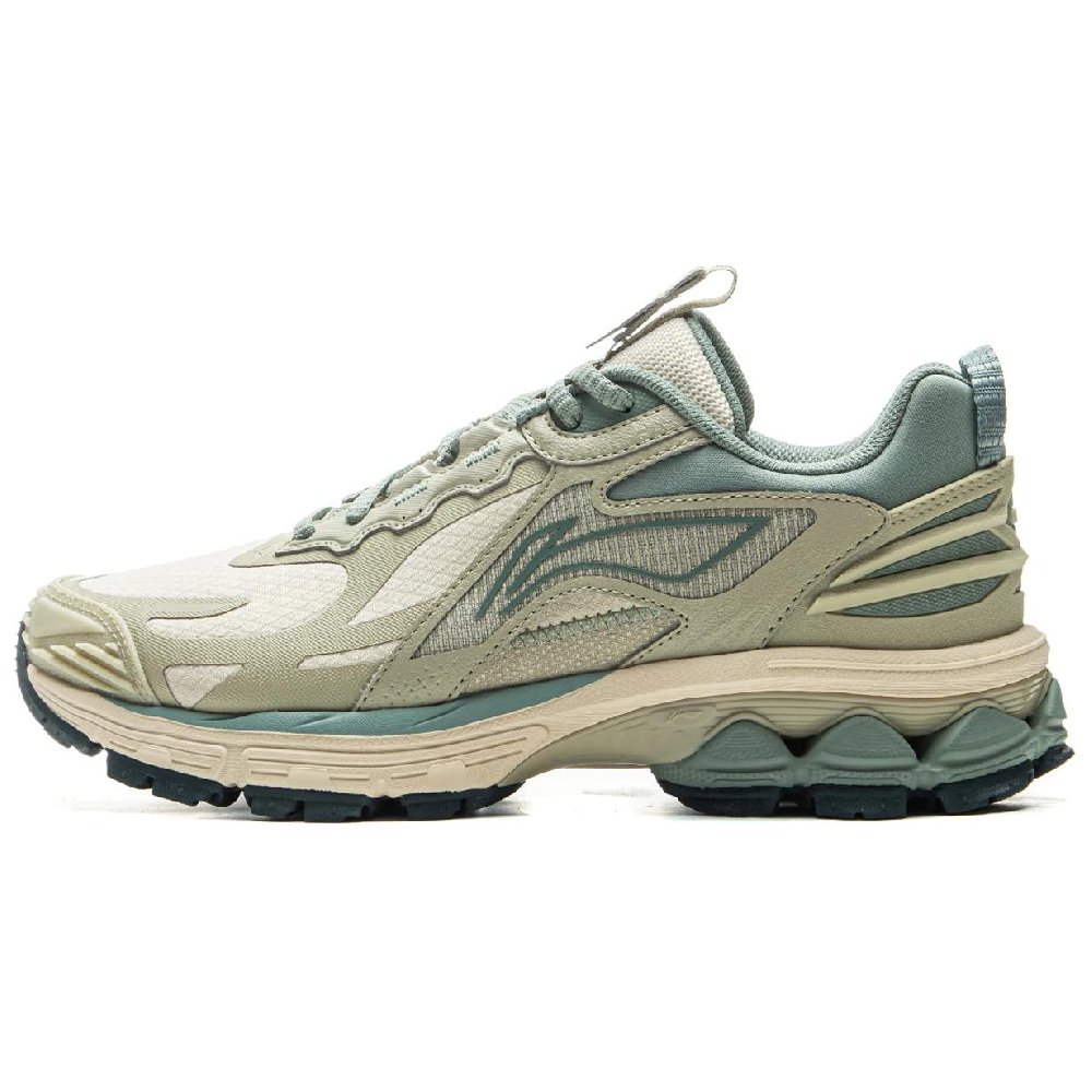 LiNing Fuyao 2.0 Trail Anti Slip Wear Resistant Low Top Casual Running Shoes Women's Green Beige