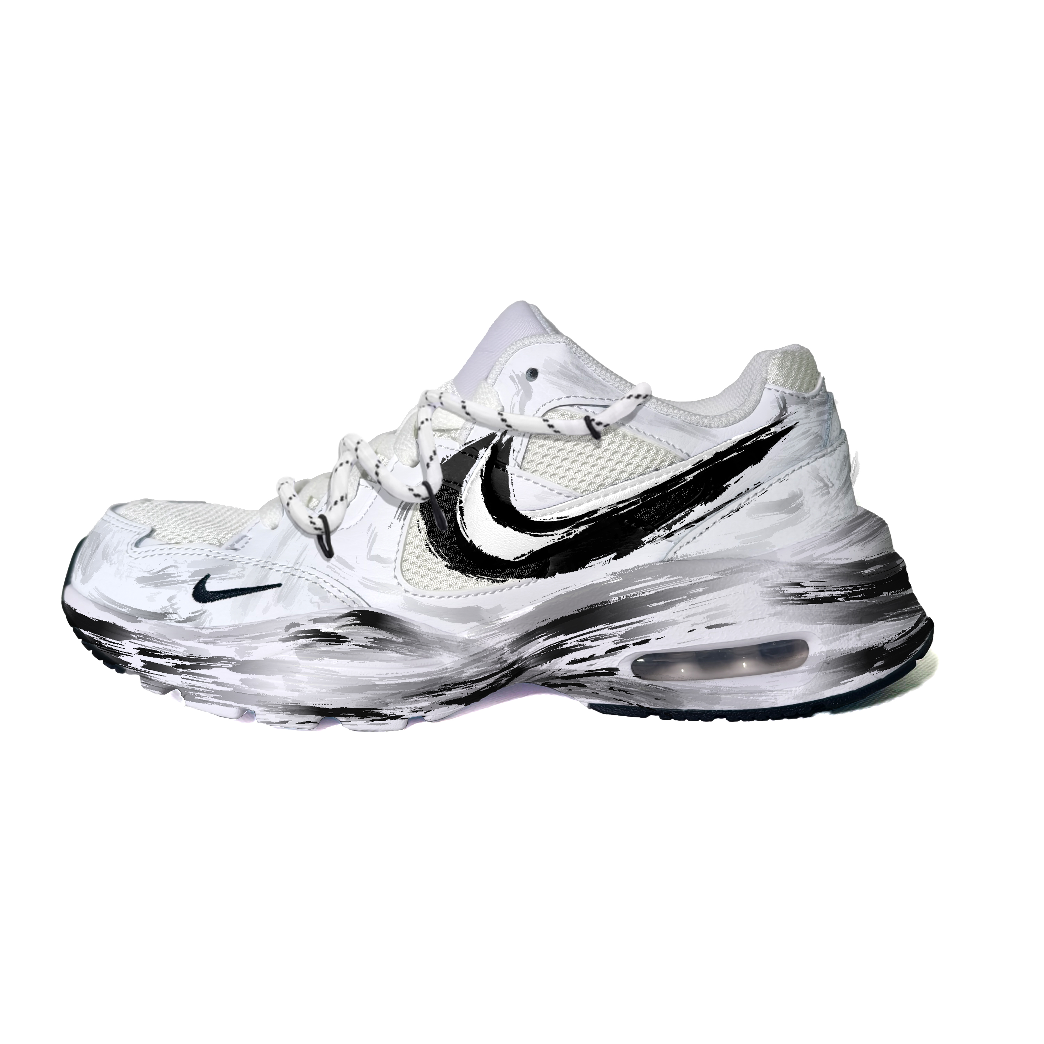 Nike Air Max Fusion Abrasion Resistant Low top Casual City Commute Running Shoes Men's White