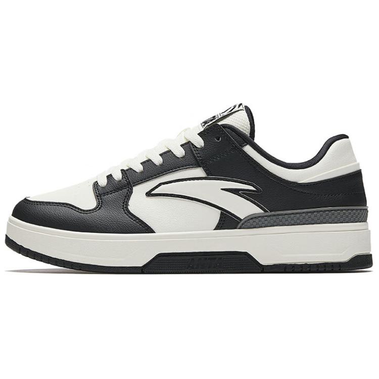 Anta Cushioning, Abrasion Resistant, Height Increasing Low Top Skateboard Shoes Men's White Black