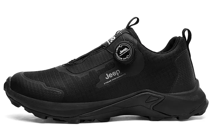 Jeep Breathable Wear-Resistant Slip-Resistant Low-Top Outdoor Shoes Men's Black