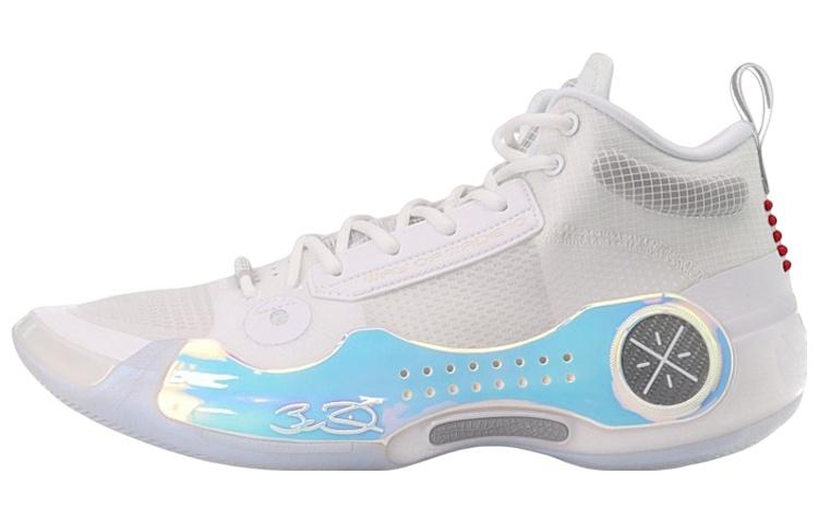 LiNing Way Of Wade 10 Cushioning Anti-Slip And Wear-Resistant Coverage Support Mid-Top Basketball Shoes Standard White