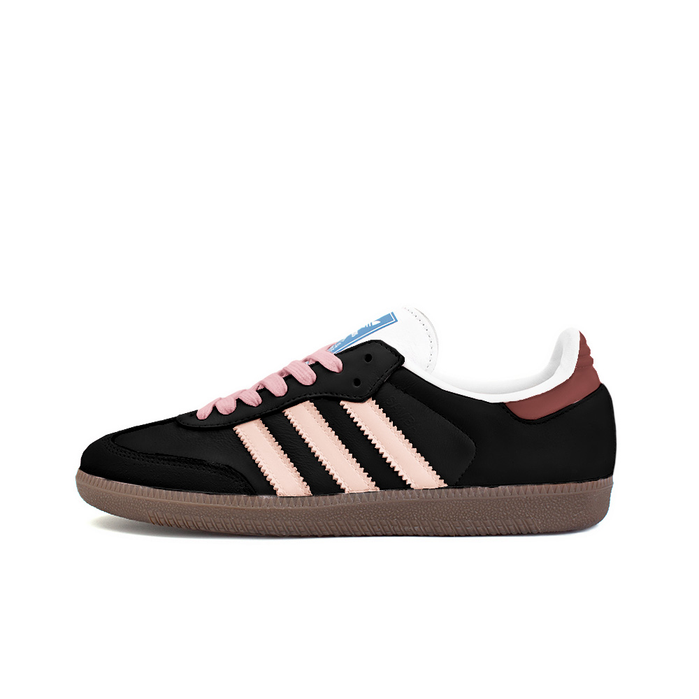 Adidas Originals SAMBA OG Anti-Slip Wear-Resistant Low-Top Skateboard Shoes Unisex Blue Pink