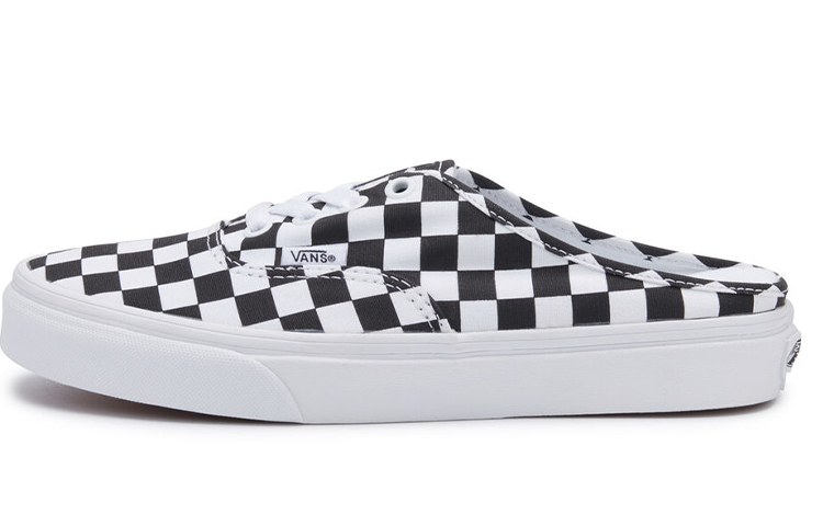 Vans Authentic Checkerboard Cushioning Lightweight Breathable Low-Top Skateboard Shoes Unisex Black White Checkerboard