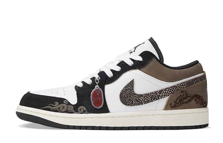 Jordan Air Jordan 1 Low-Top Vintage Basketball Shoes GS Brown Black