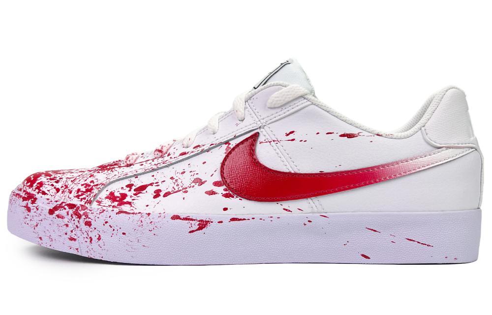 Nike Court Royale Scarlet Battlefield Non-slip Lightweight Low-Top Skateboard Shoes Unisex Red White