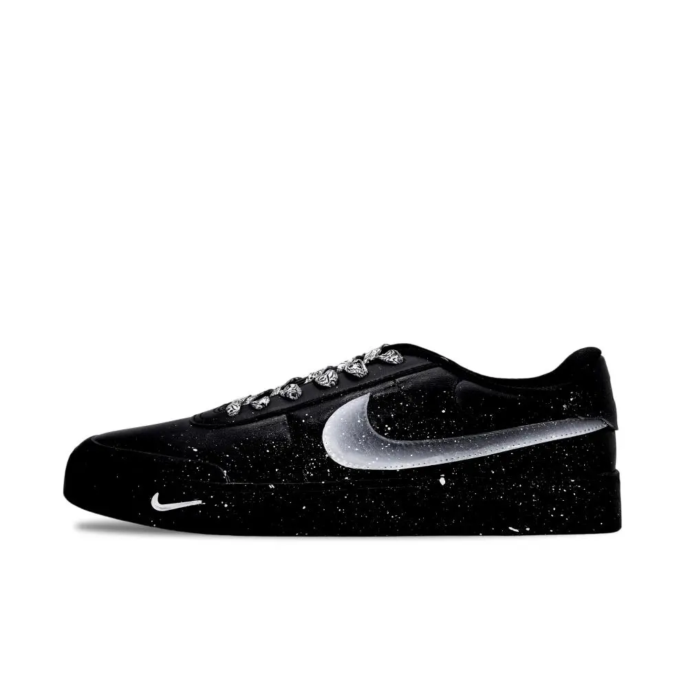 Nike Court Shot Galaxy Trail Cushioning, Wear Resistant Low top Skateboard Shoes Men's Black White Silver
