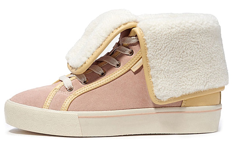 COACH High-Top Stylish Skateboarding Shoes Women's Pink