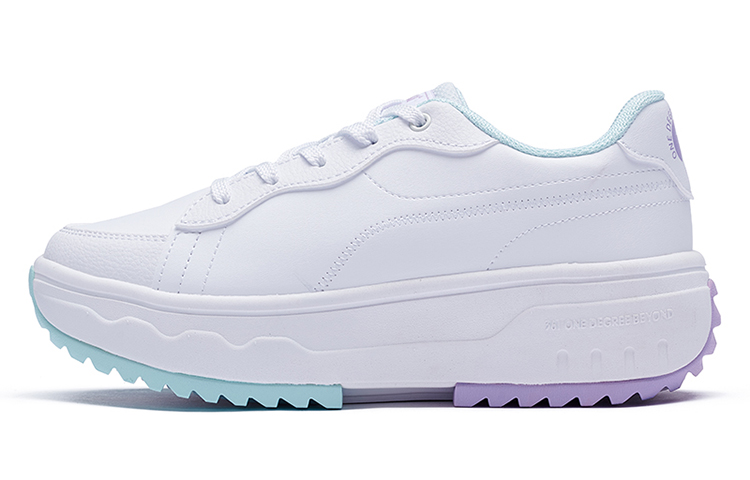 361° Anti Slip And Wear Resistant Height Increasing Low Top Casual Shoes Women's White Cyan Purple