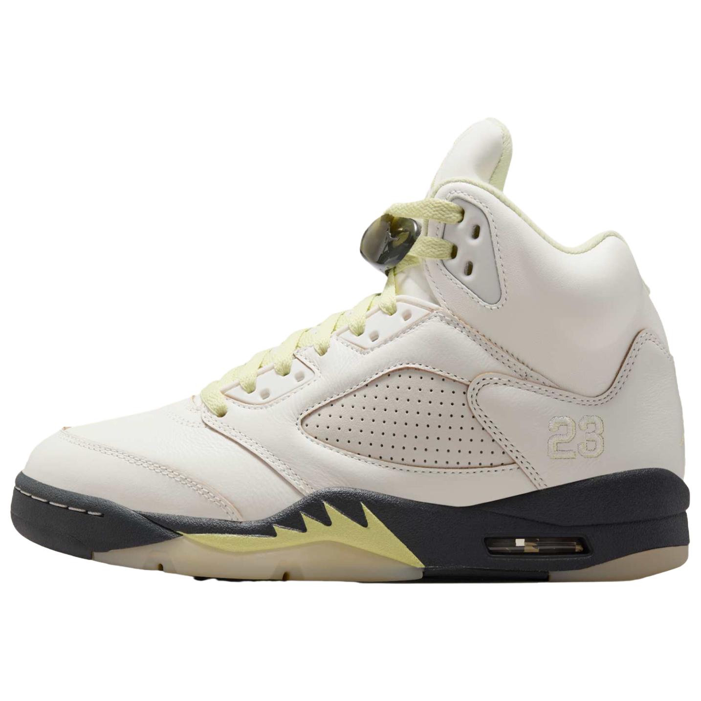 Jordan Air Jordan 5 Breathable High top Vintage Basketball Shoes Women's Beige