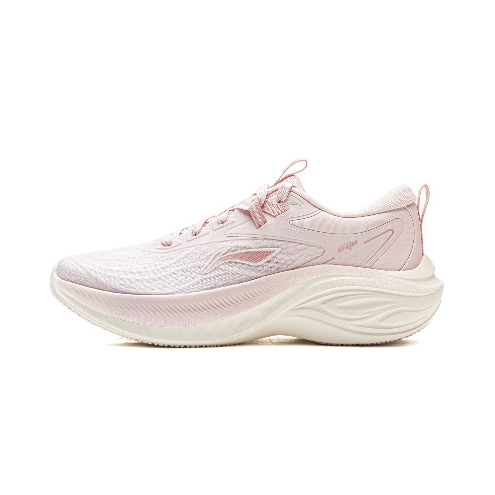 LiNing Ride Waves Cushioning And Breathable Low Top Casual Running Shoes Women's Peach Blossom Pink