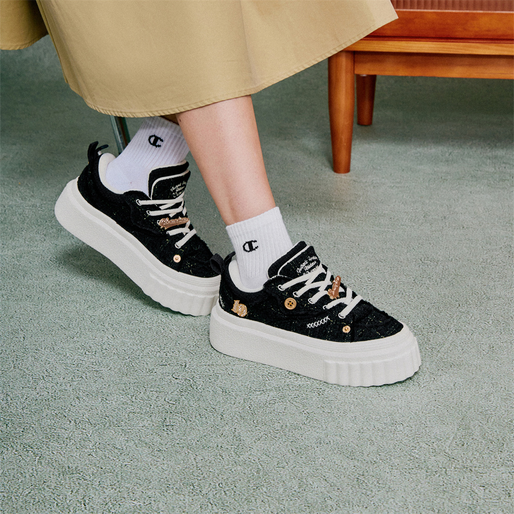Champion Bakery Shoes Champ Creeper Low top Skateboard Shoes Women's Black White купить в интернет-магазине Yoocart с быстрой доставкой по России.