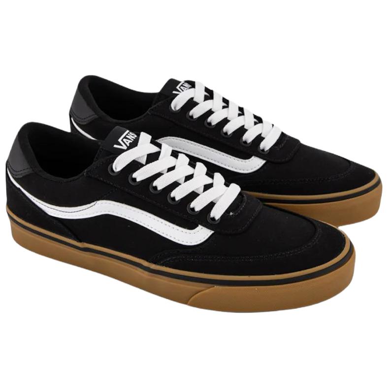 Vans Brooklyn LS Slip Resistant Abrasion Resistant Low top Skateboard Shoes Men's Black White