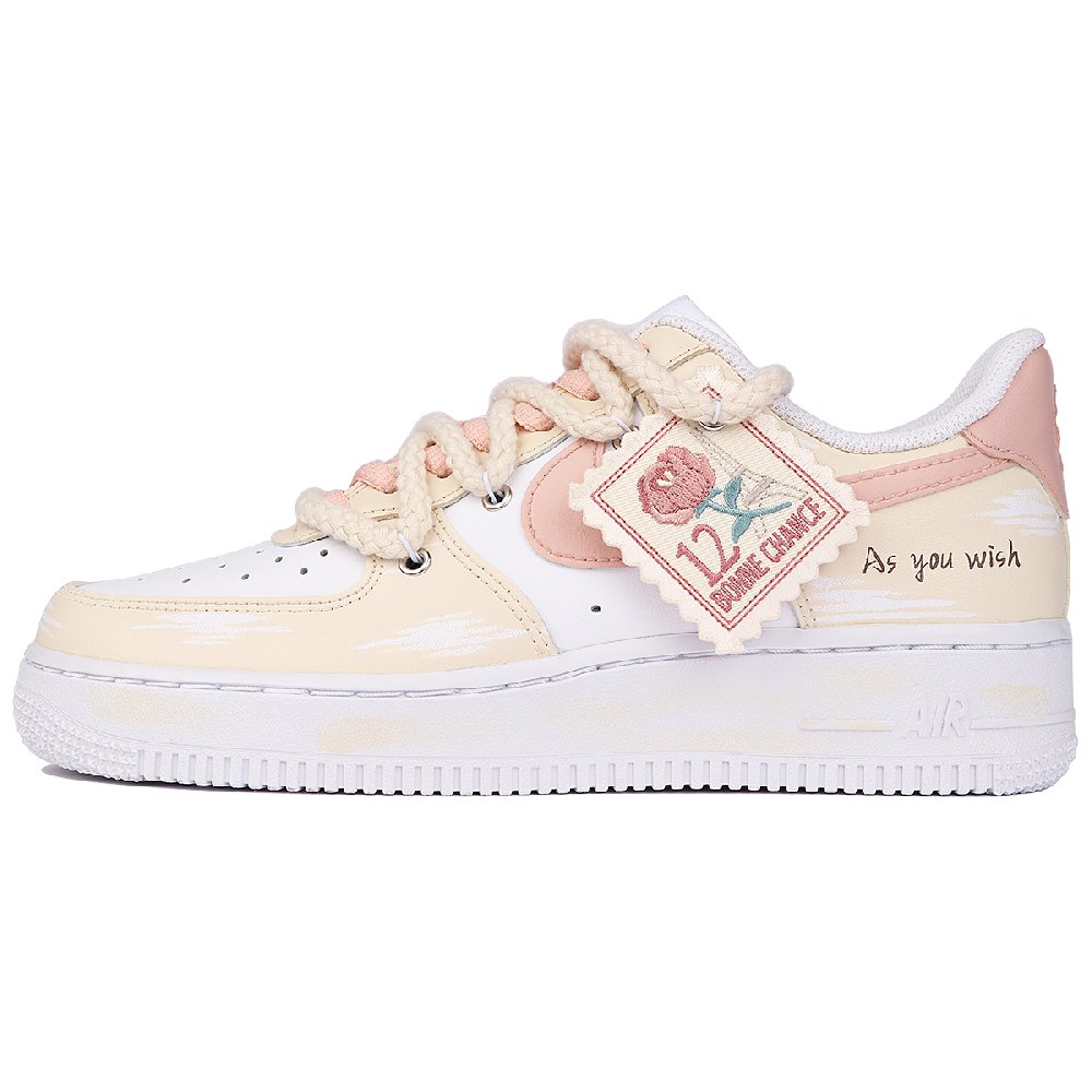 Nike Air Force 1 Low-Top Skateboard Shoes Women's Ecru