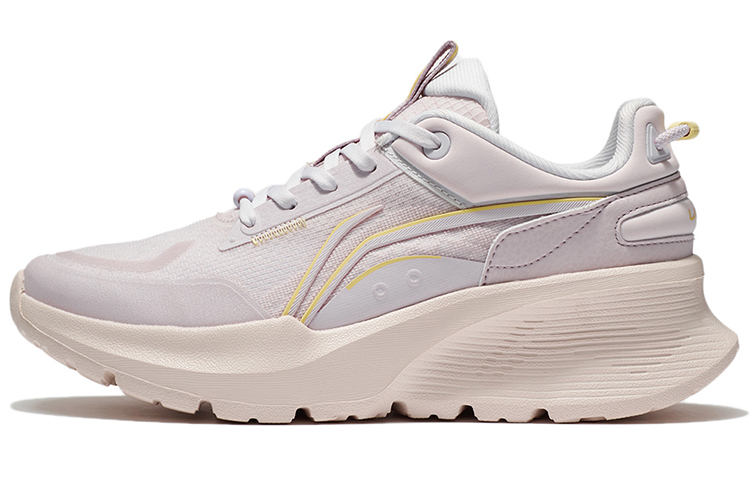 LiNing Shock Absorbers Slip Resistant, Abrasion Resistant, Breathable Low Top Running Shoes Women's Light Gray