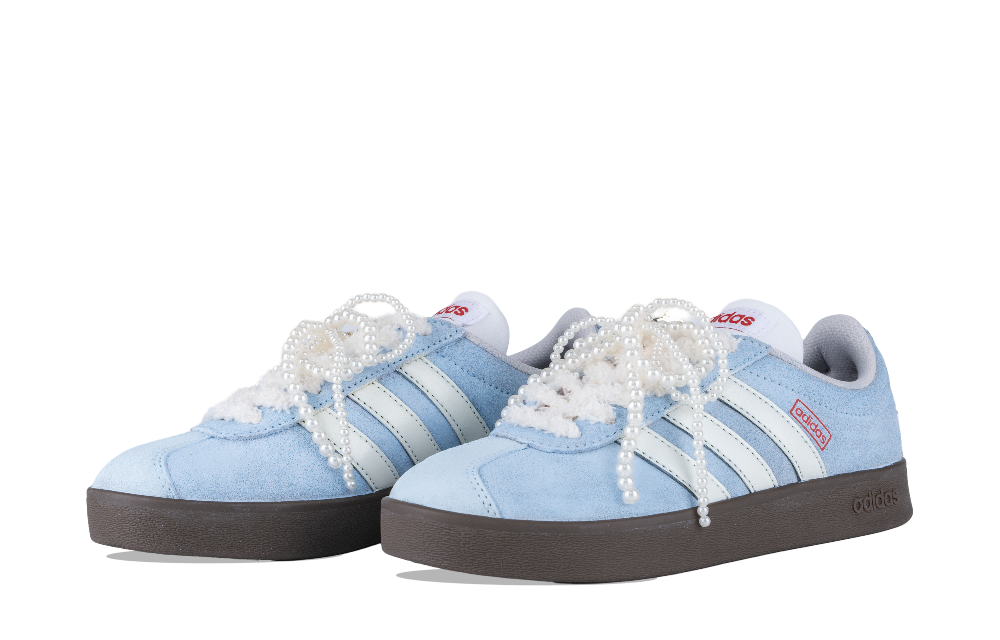 Adidas Neo Vl Court Classic Slip-Resistant Cushioning Wear-Resistant Low-Top Skateboard Shoes Unisex Blue