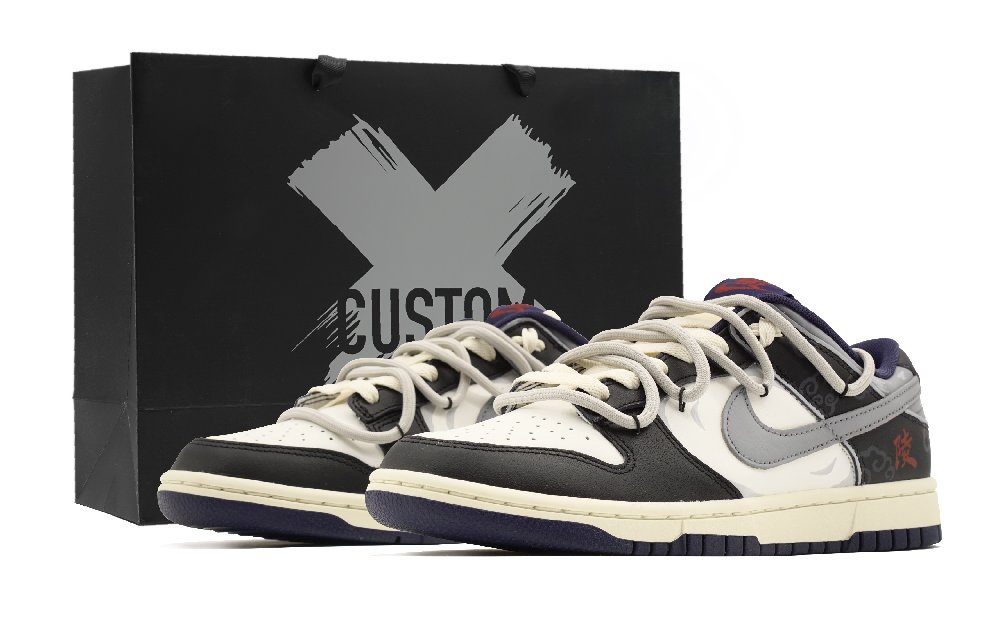 Nike Dunk Golden Auspicious Clouds Anti-Slip Wear-Resistant Low-Top Skateboard Shoes Men's Black Gray