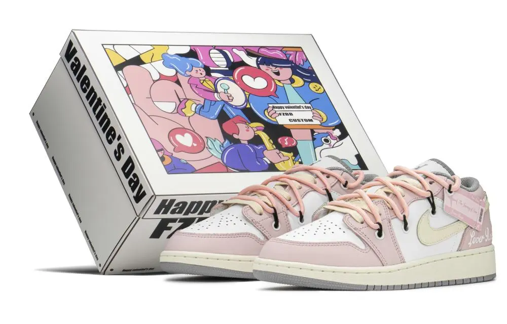 Jordan Air Jordan 1 Low FZBB Low-Top Vintage Basketball Shoes GS Flesh Pink