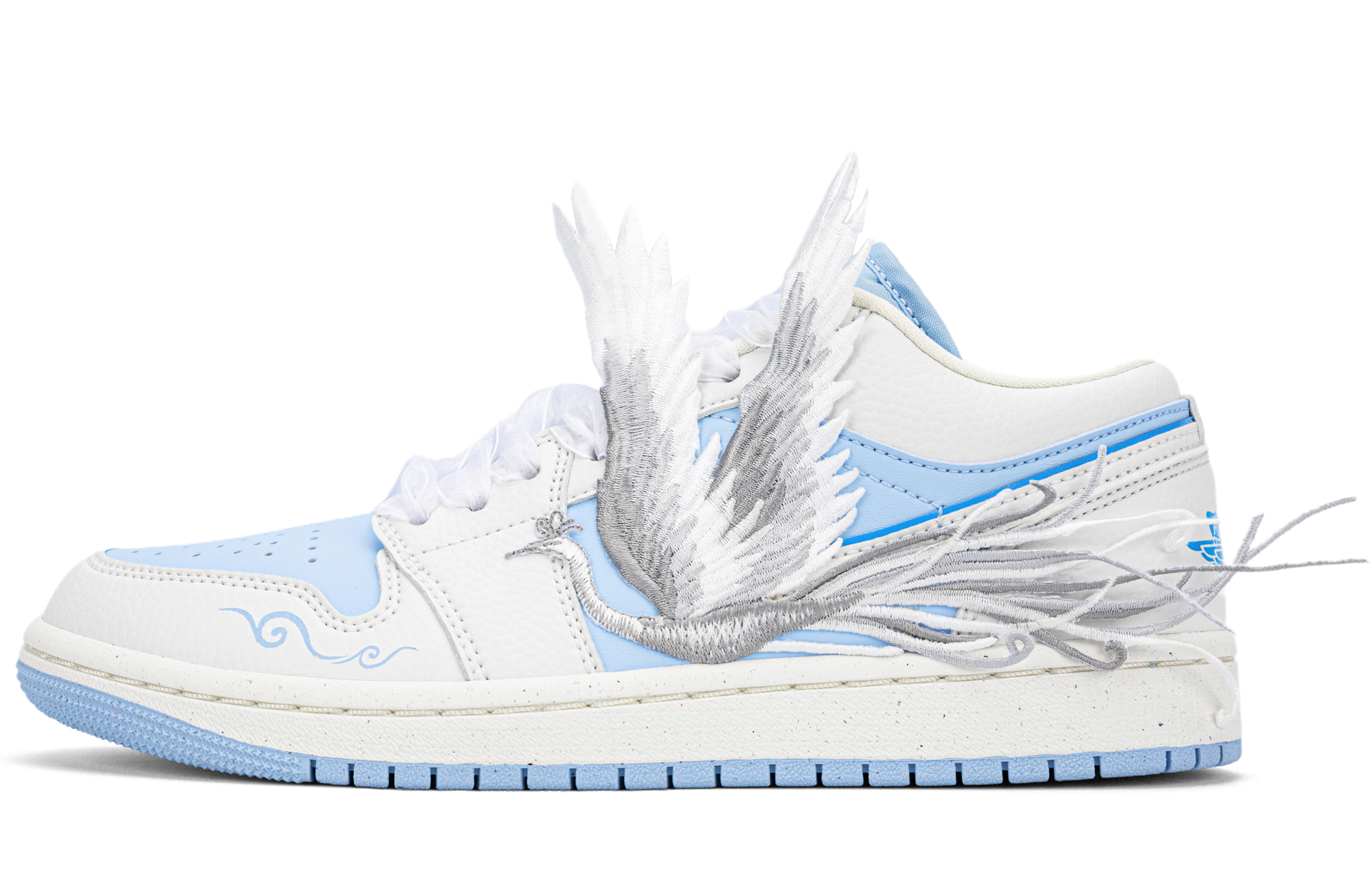 Jordan Air Jordan 1 Lightweight Low top Vintage Basketball Shoes Women's Blue White
