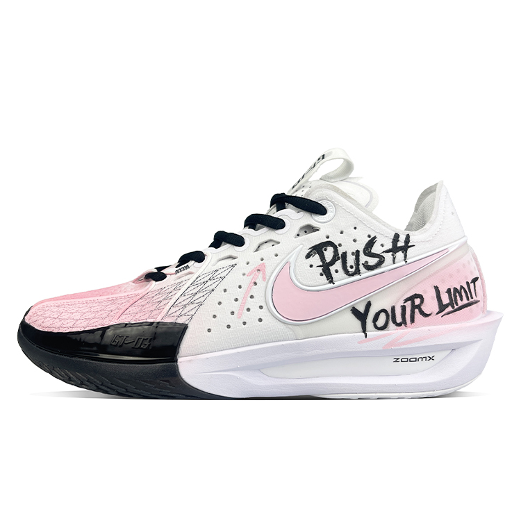 Nike Air Zoom G.T. Cut 3 EP Cushioning Anti-Slip And Wear-Resistant Low-Top Basketball Shoes Unisex White Pink
