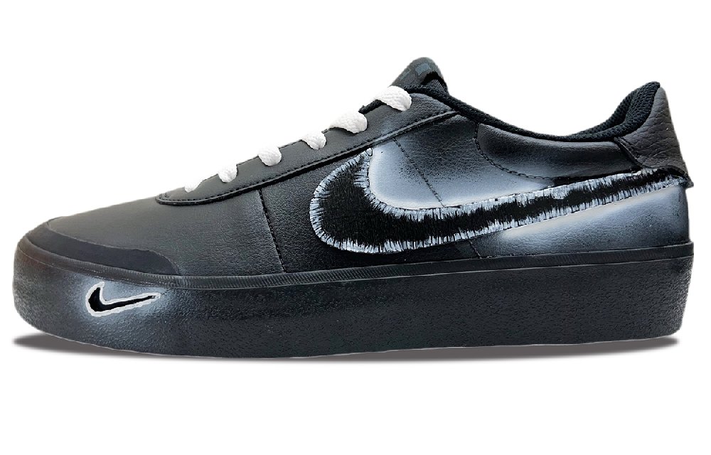 Nike Court Shot Abrasion Resistant Low Top Skateboard Shoes Men's Black