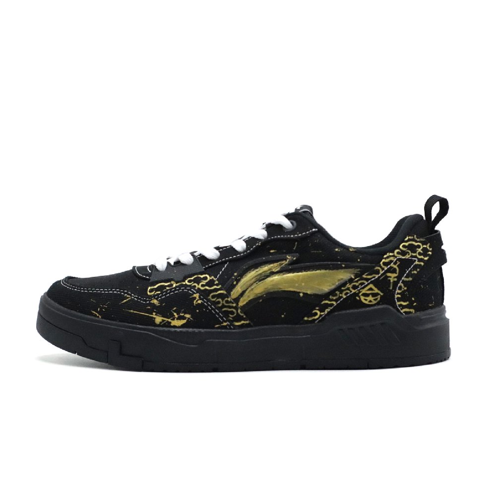 LiNing Yuan Chu Cushioning, Wear Resistant Low Top Skateboard Shoes Men's Black