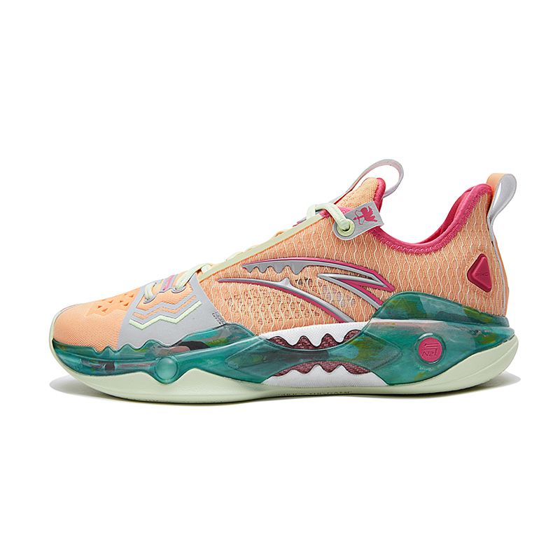 Anta Shock Wave 5 Pro Low-Top Nitrogen Technology Basketball Shoes Men's Peach Orange