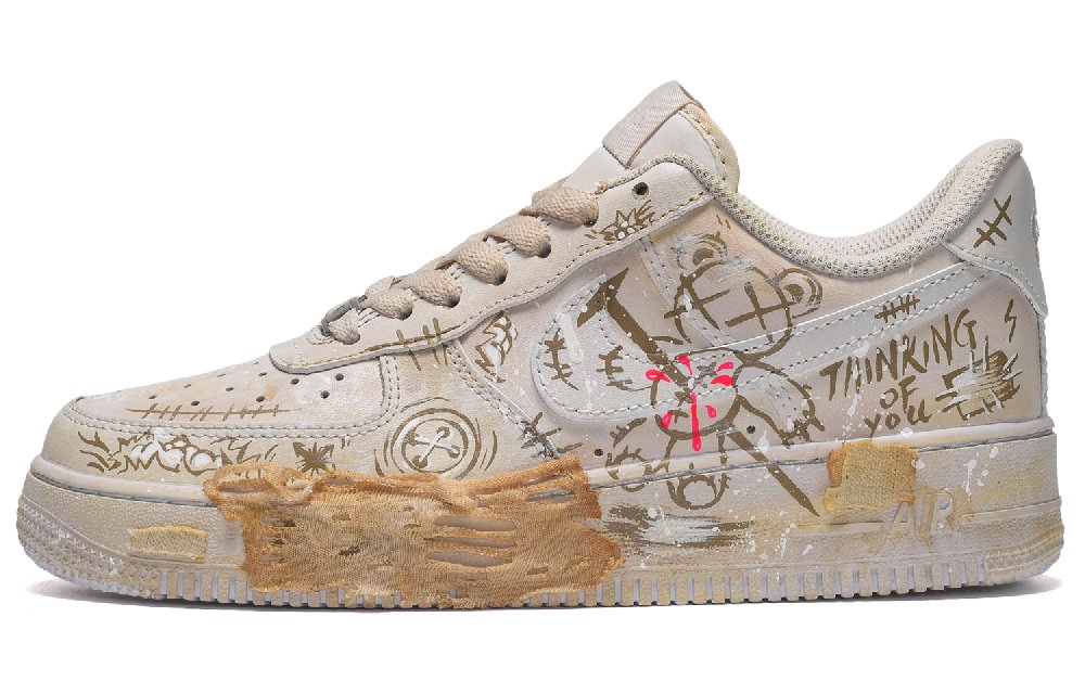 Nike Air Force 1 Low CUS ID Spring And Summer Outfit Ideas Low-Top Skateboard Shoes Men's Desert
