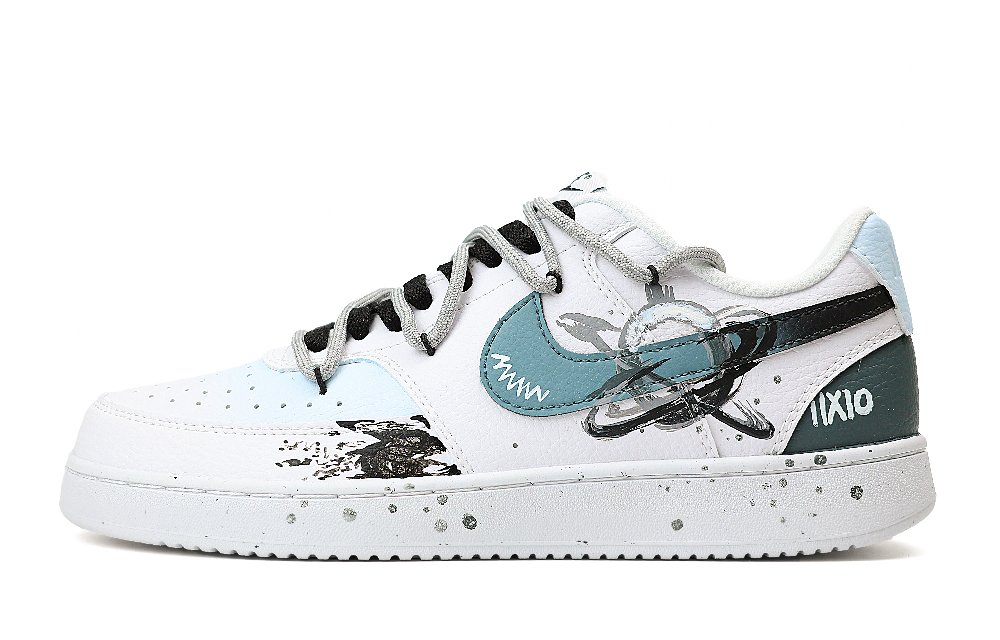 Nike Court Vision 1 Planet Crossing Anti-Slip Wear-Resistant Low-Top Skateboard Shoes Men's White