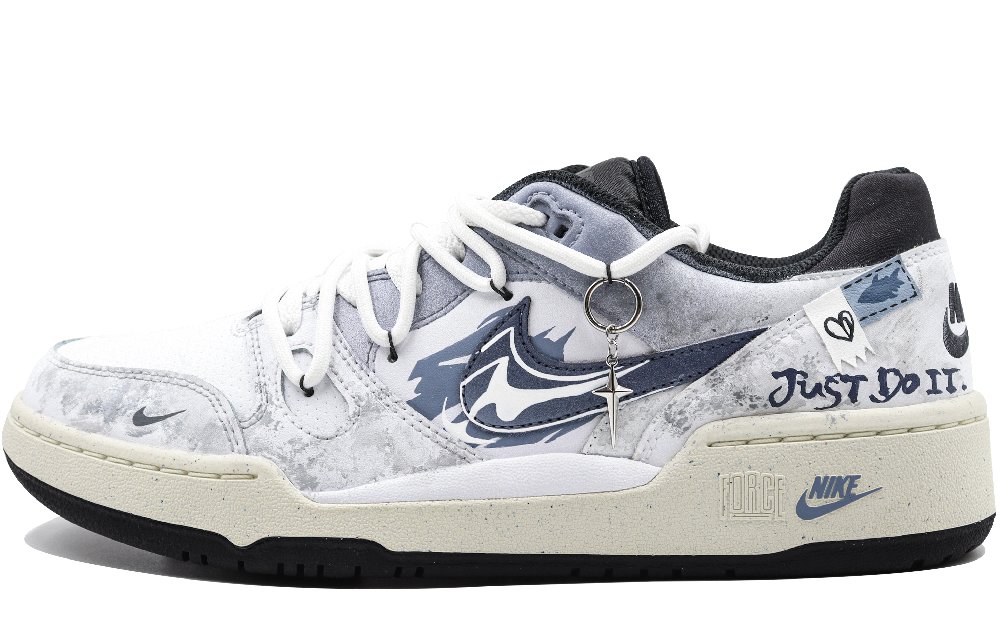 Nike Full Force Skateboard Shoes Men Low-Top White