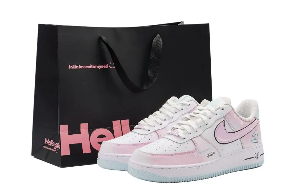 Nike Air Force 1 Cushioning, Wear Resistant Low top Skateboard Shoes Women's Pink