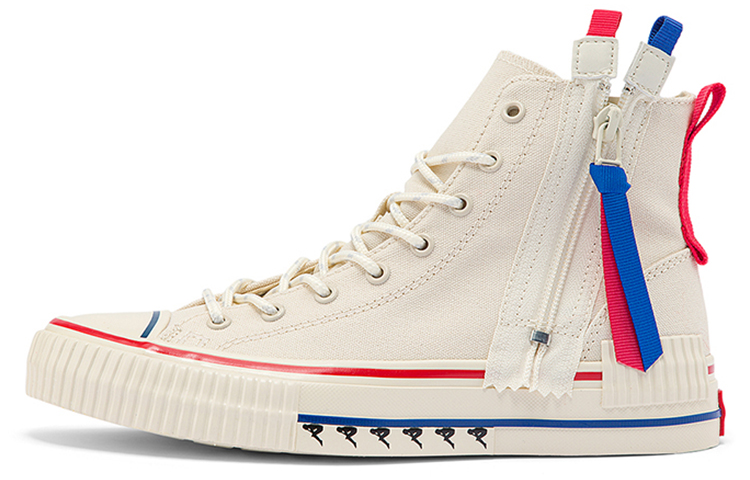 Kappa Capa Lightweight High-Top Canvas Shoes Unisex Heron Feather White