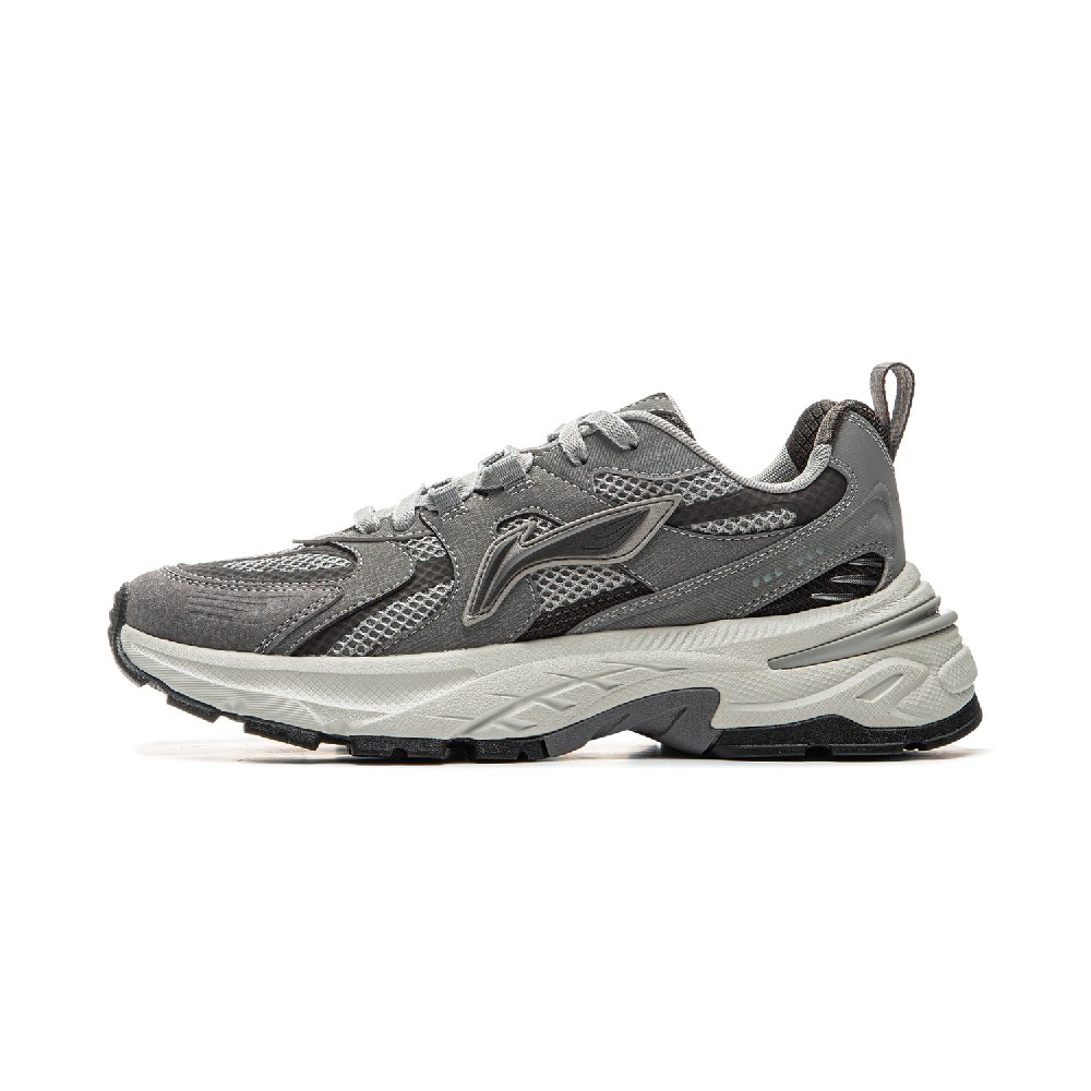 LiNing Beichen 2K Anti Slip Wear Resistant Low Top Chunky Sneakers Women's Gray