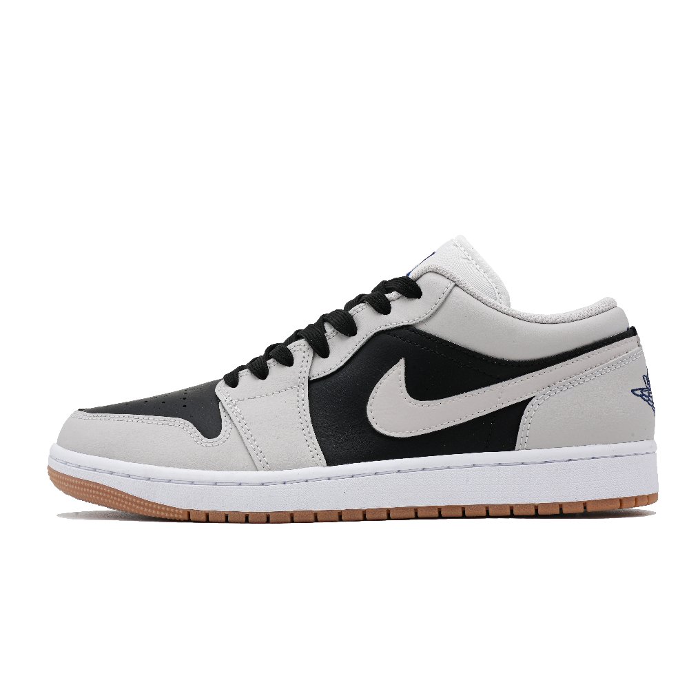 Jordan Air Jordan 1 Anti Slip Wear Resistant Low Top Vintage Basketball Shoes Unisex Black White Gray