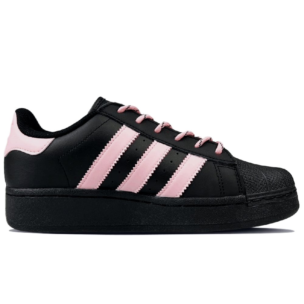 Adidas Originals SUPERSTAR XLG Anti-Slip Wear-Resistant Low-Top Skateboard Shoes Unisex Black Pink
