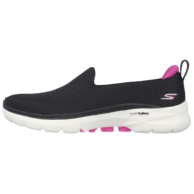 Skechers Go Walk 6 Ocean Splash Breathable Warm Low-Top Casual Shoes Women's Black Pink