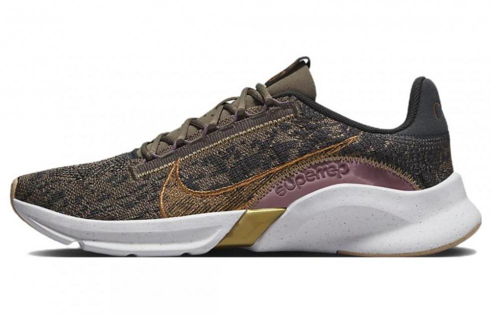 Nike SuperRep Go 3 Next Nature Flyknit Premium 'Olive Grey Metallic Copper' Women's