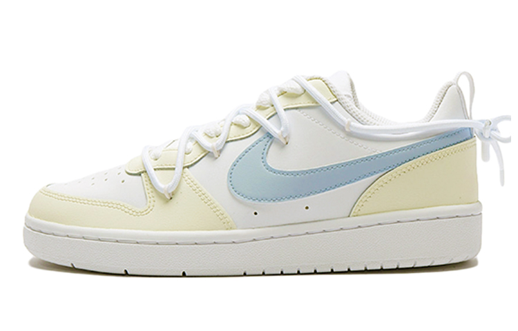 Nike Court Borough 2 Bubble Jellyfish, Cheese Soda Anti Slip Wear Resistant Low Top Skateboard Shoes GS Yellow Blue