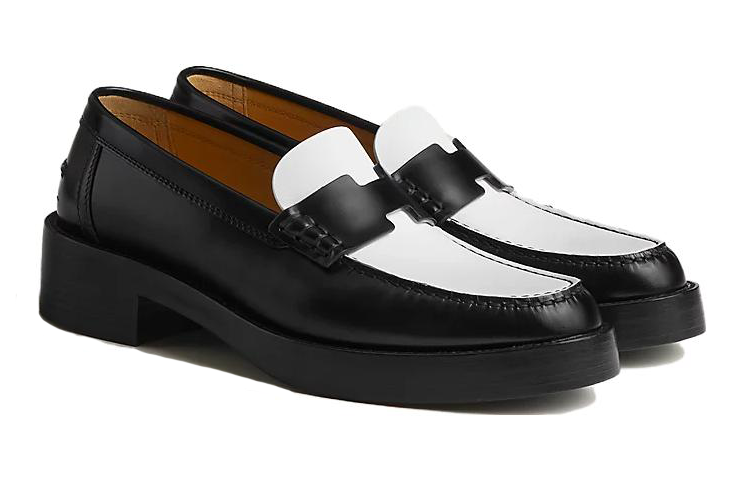 HERMES Hour Loafers Women's Black White купить в интернет-магазине Yoocart с быстрой доставкой по России.