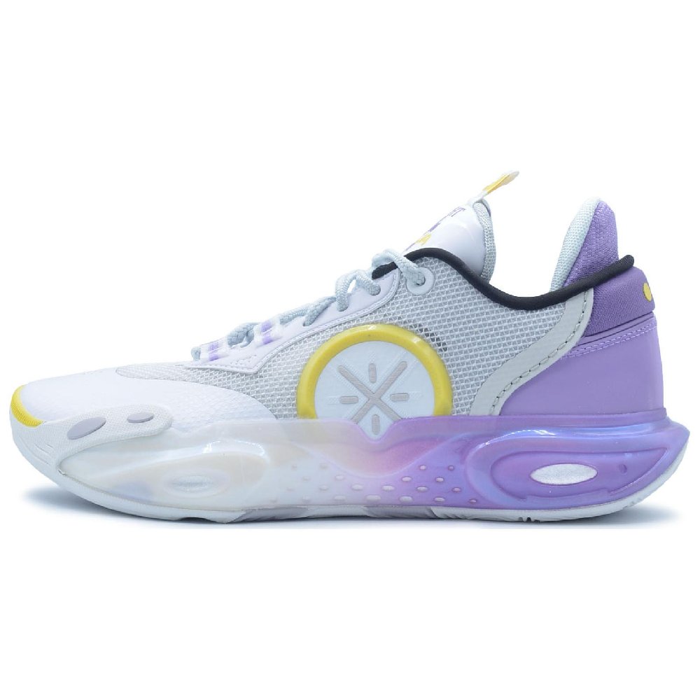 LiNing All City 12 Anti Slip Wear Resistant Low Top Basketball Shoes Unisex White Purple