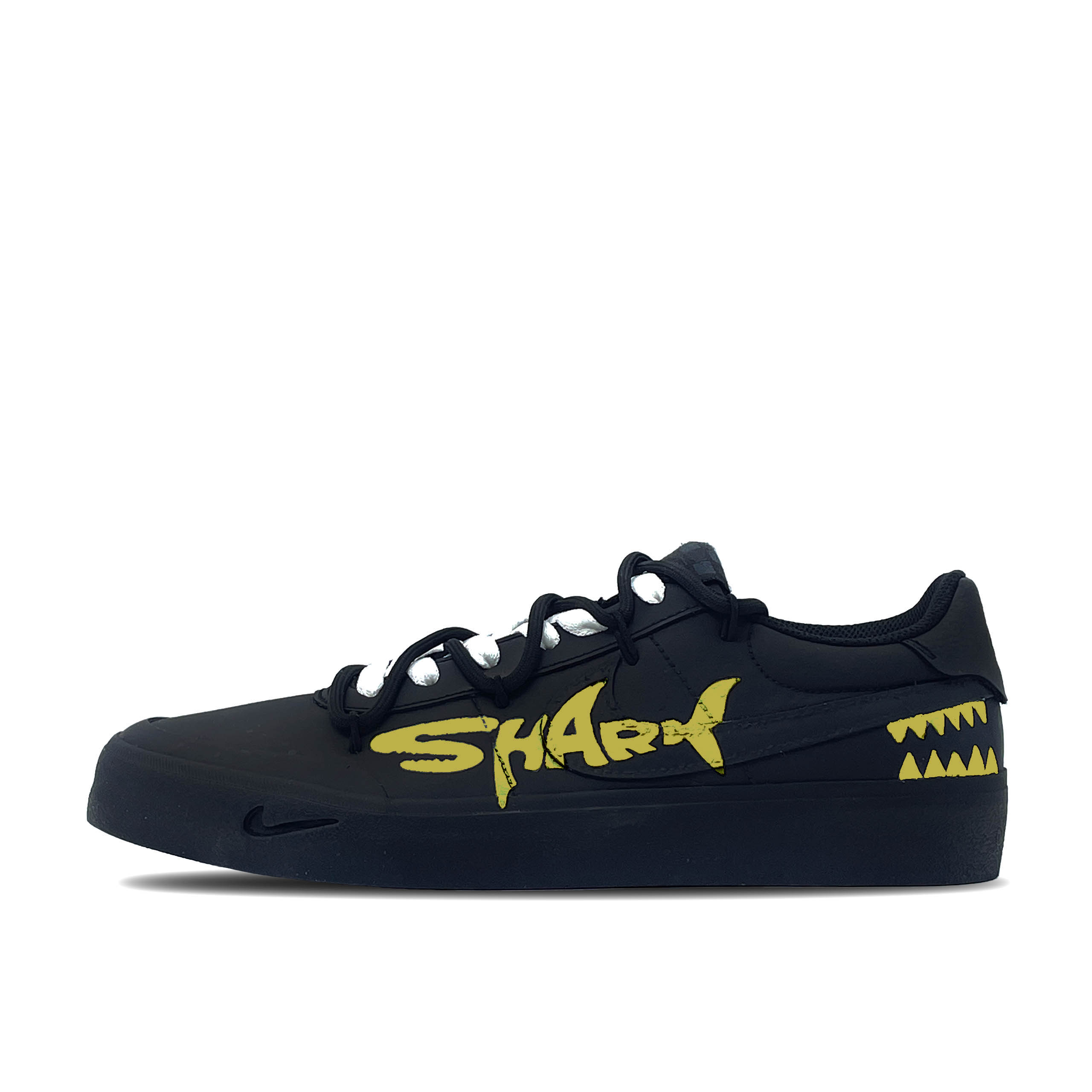 Nike Court Shot Black Shark Storm Yellow Anti Slip Wear Resistant Low Top Skateboard Shoes Men's Black