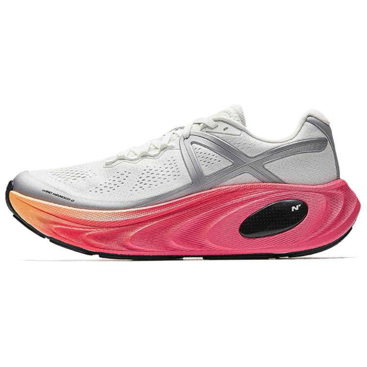 Anta Anti Slip Wear Resistant Low Top Casual Running Shoes Men's White Silver Red