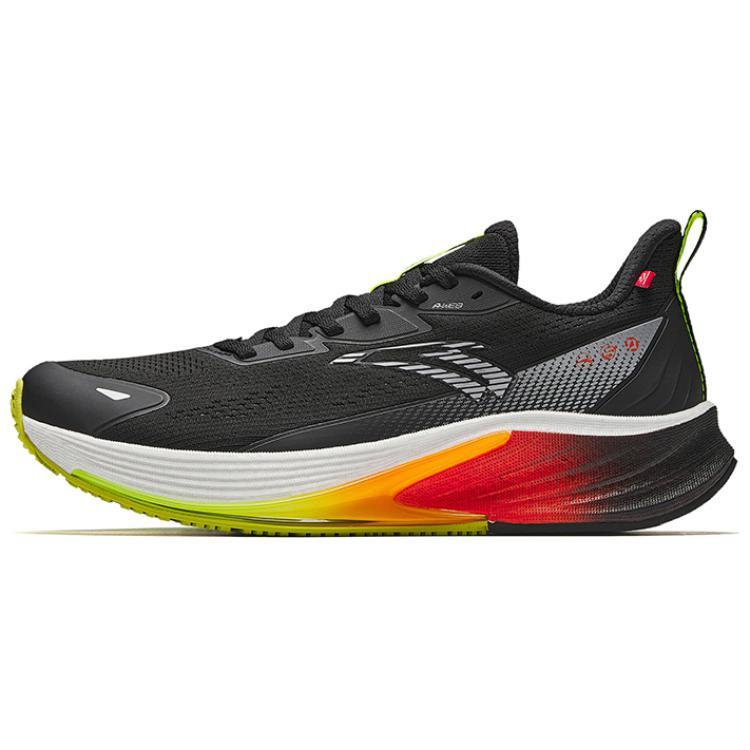 Anta Cushioned Slip-Resistant Low-Top Casual Running Shoes Men's Black Silver Green