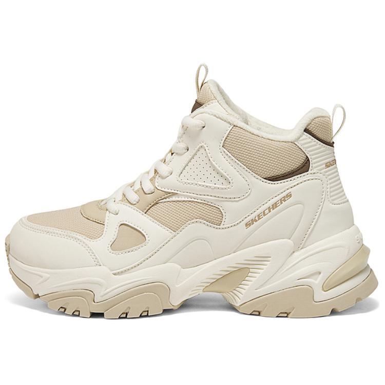 Skechers DLITES Breathable And Resilient High-Top Casual Running Shoes Women's Beige