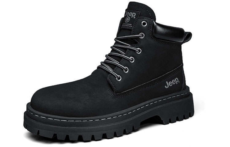 Jeep Vintage Classic Large Yellow Boots Black Warrior Short Martin Boot Men's Black купить в интернет-магазине Yoocart с быстрой доставкой по России.