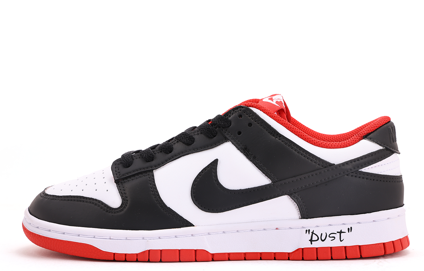 Nike Dunk Coverage Slip Resistant And Abrasion Resistant Low top Skateboard Shoes Unisex Black Red