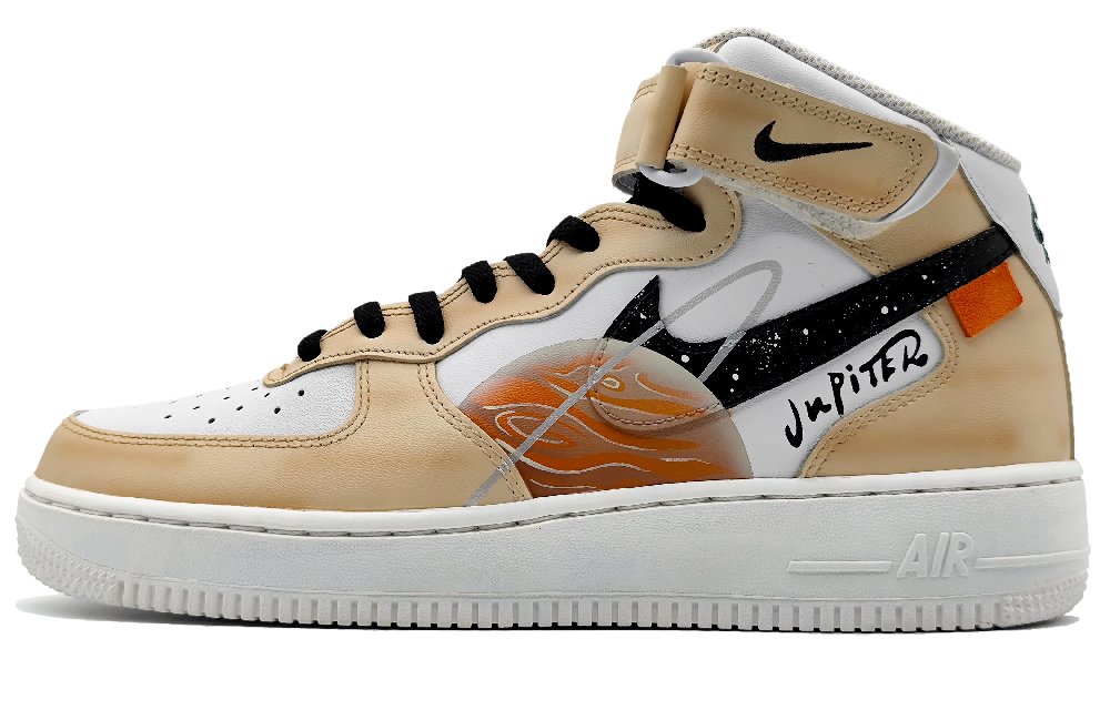 Nike Air Force 1 '07 Air Force 1 Mid-Top Skateboard Shoes Men's Yellow White Black