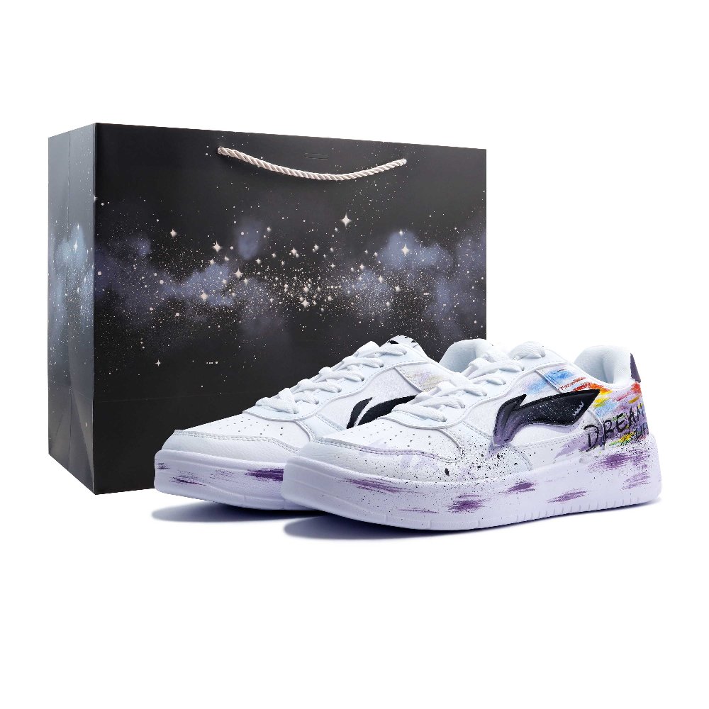 LiNing Pontoon Boats Abrasion Resistant, Lightweight, And Breathable Low Top Skateboard Shoes Unisex Light Purple