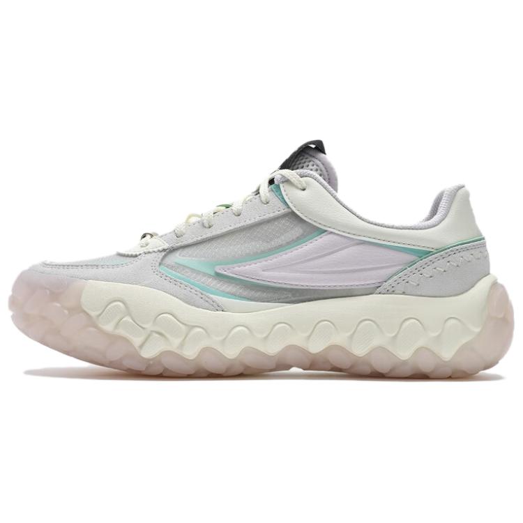FILA Gara Abrasion Resistant Low Top Casual Running Shoes Women's White Mist Gray Pink