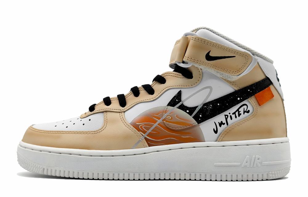 Nike Air Force 1 LE Air Force 1 High-Top Skateboard Shoes GS Yellow Black